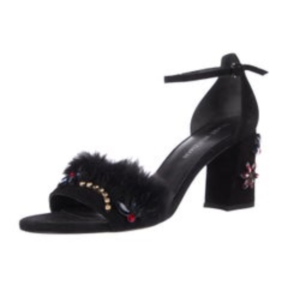 stuart weitzman fur sandals